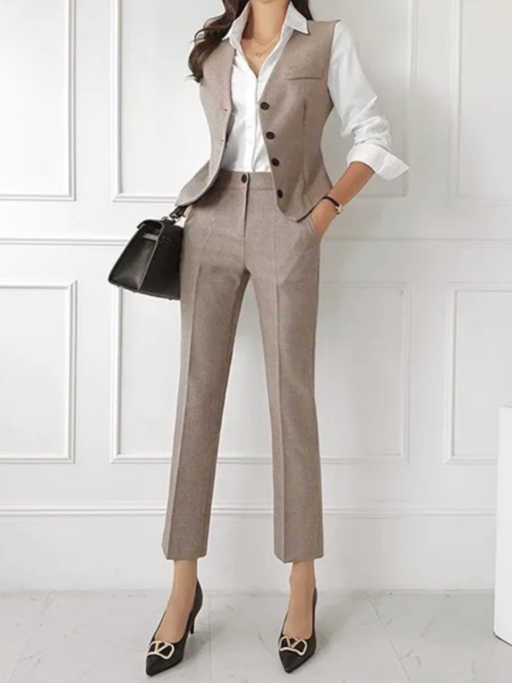 Osier Three Piece Suit - Size 2 or Size 0 - Tan - Ships in 48 hours - Picture 4 of 7